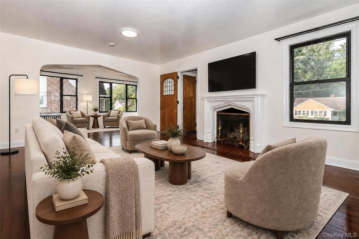Living room with fireplace