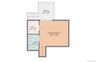 Primary bedroom layout, up a few stairs.