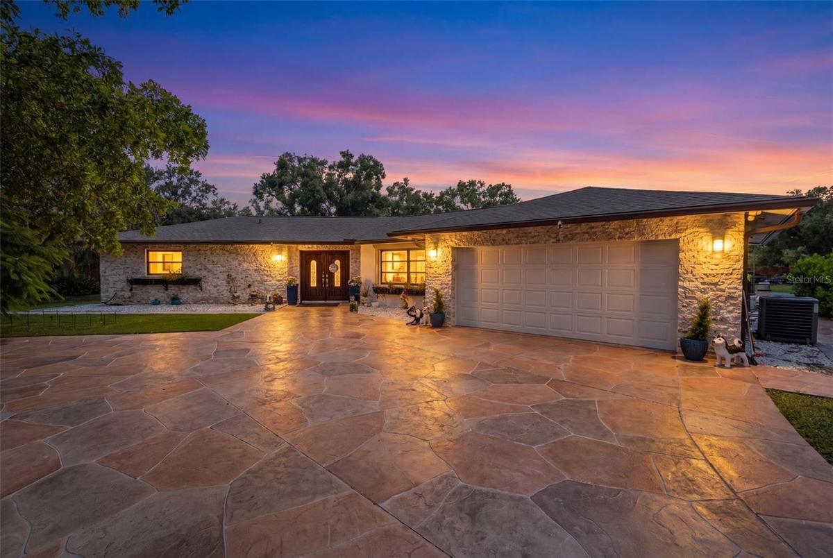 Twilight view front entrance
