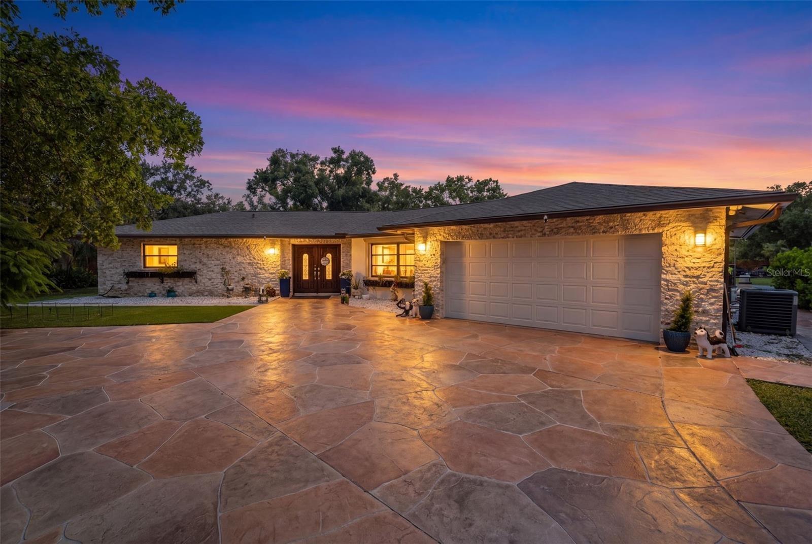Twilight view front entrance