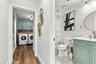 Guest bathroom and laundry room off the kitchen
