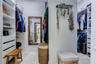 Walk-in closet with built in shelves!