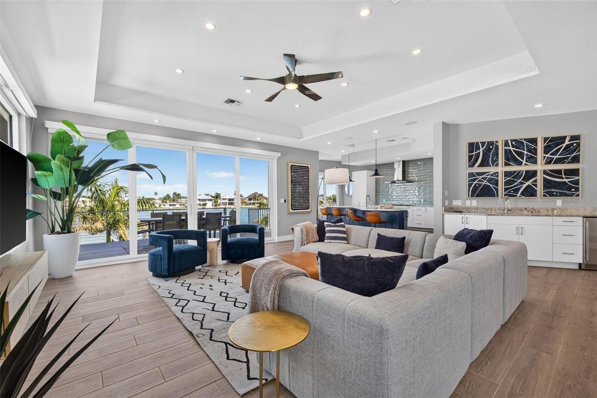 Natural light filled living space on the open water.
