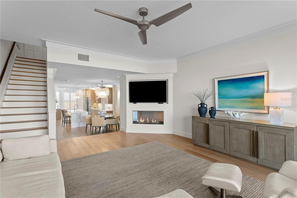 Living room with fireplace
