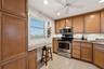 Breakfast bar and pantry storage.