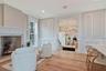 wood burning fireplace in breakfast room