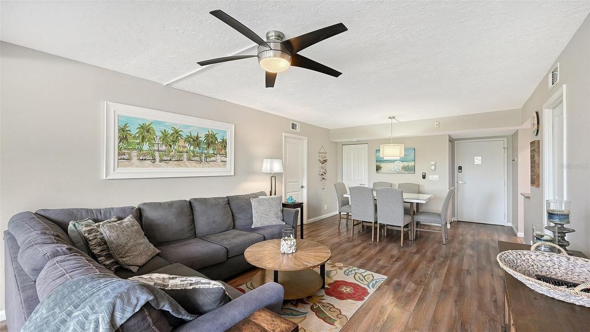 Living room and dining room view
