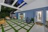 24 x 24 block pavers accented with astro turf.