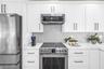Sleek slimline vented microwave can easily be lowered for "petite" cooks.
