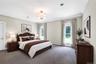 Crown molding accentuates the ceiling