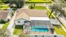 Aerial of Rear Yard, Outdoor Living Space, and Pool