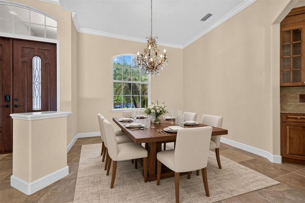 Virtually staged dining room option 1