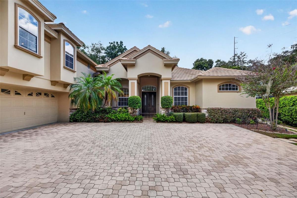 Brick paved driveway