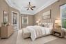 Virtually staged primary bedroom option 1
