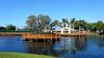 Clubhouse and boardwalk around the lake