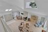 Cathedral ceiling with skylights and recessed lighting