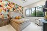 Feature wall with abstract floral pattern