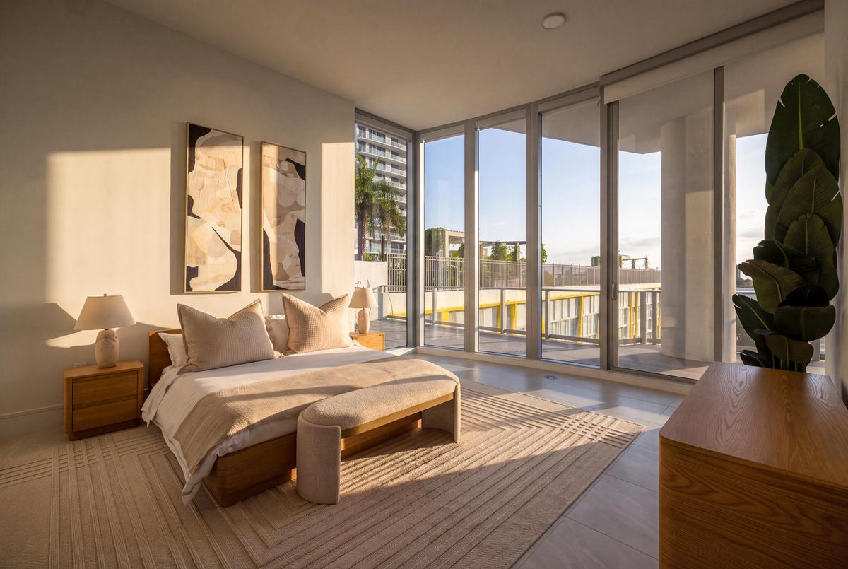 Master bedroom gets incredible sunrises and light.