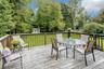 Deck overlooking pretty yard