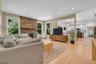 living room into kitchen