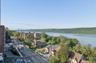 Unobstructed terrace Hudson River view spans from the George Washington Bridge to the Tappan Zee