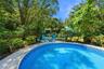 The Pool is about 17' diameter and has a brand new vinyl liner.