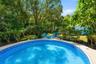 The Pool is about 17' diameter and has a brand new vinyl liner.