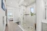Primary bathroom with dual sinks