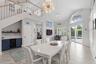 Open to living area with wine bar