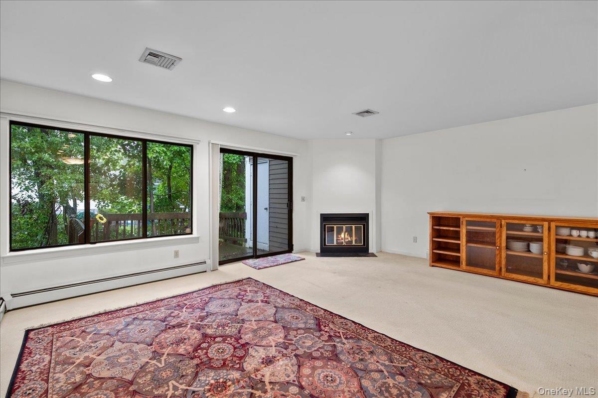 View from the open kitchen concept into the living room