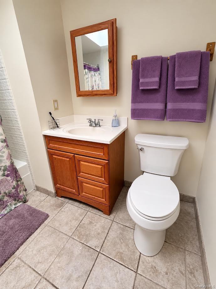 Upstairs full Bathroom with skylight