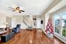 Large living room with hardwood floors