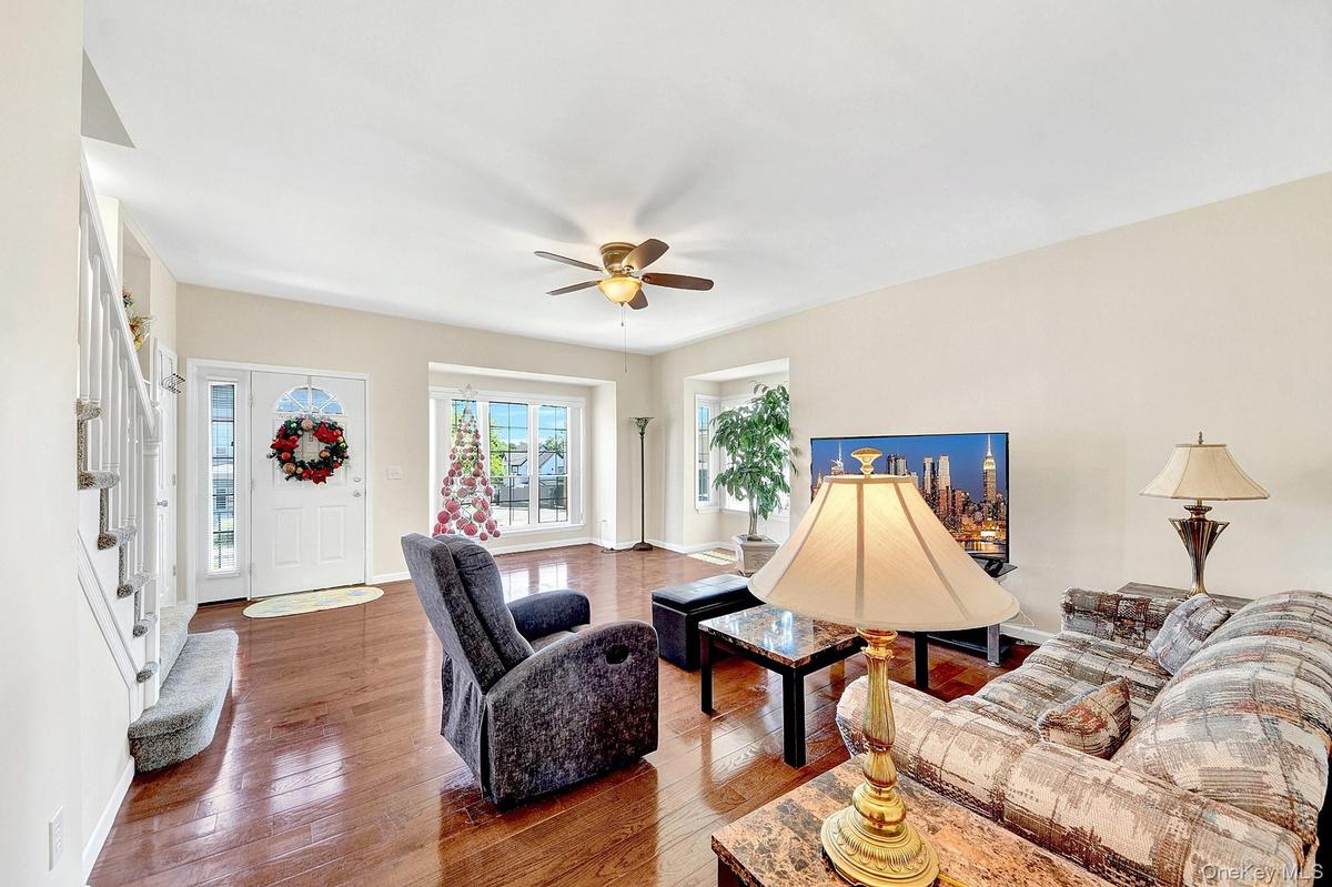 Large living room with hardwood floors
