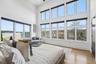 Expansive windows to the lake