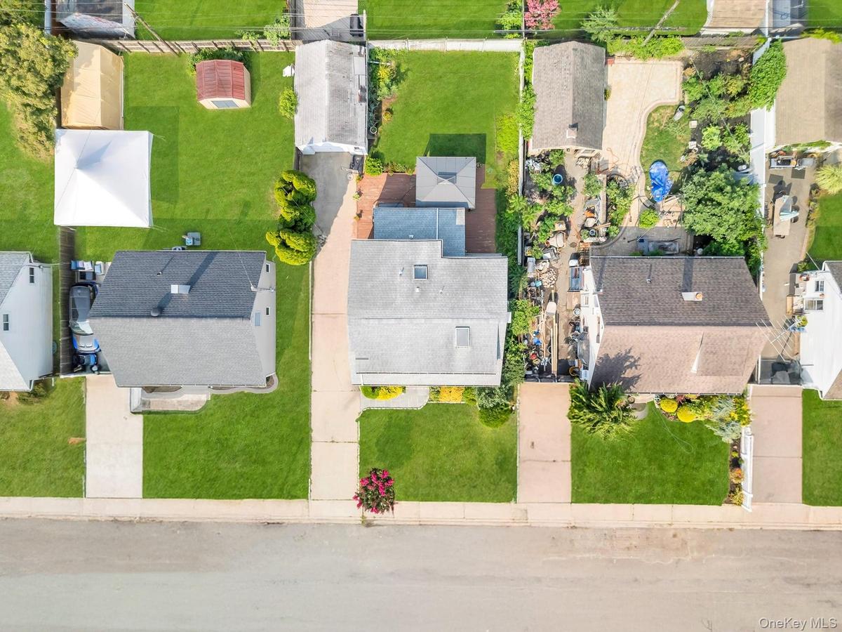 Aerial perspective of suburban area