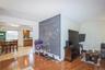 Open layout on second floor with living room and kitchen