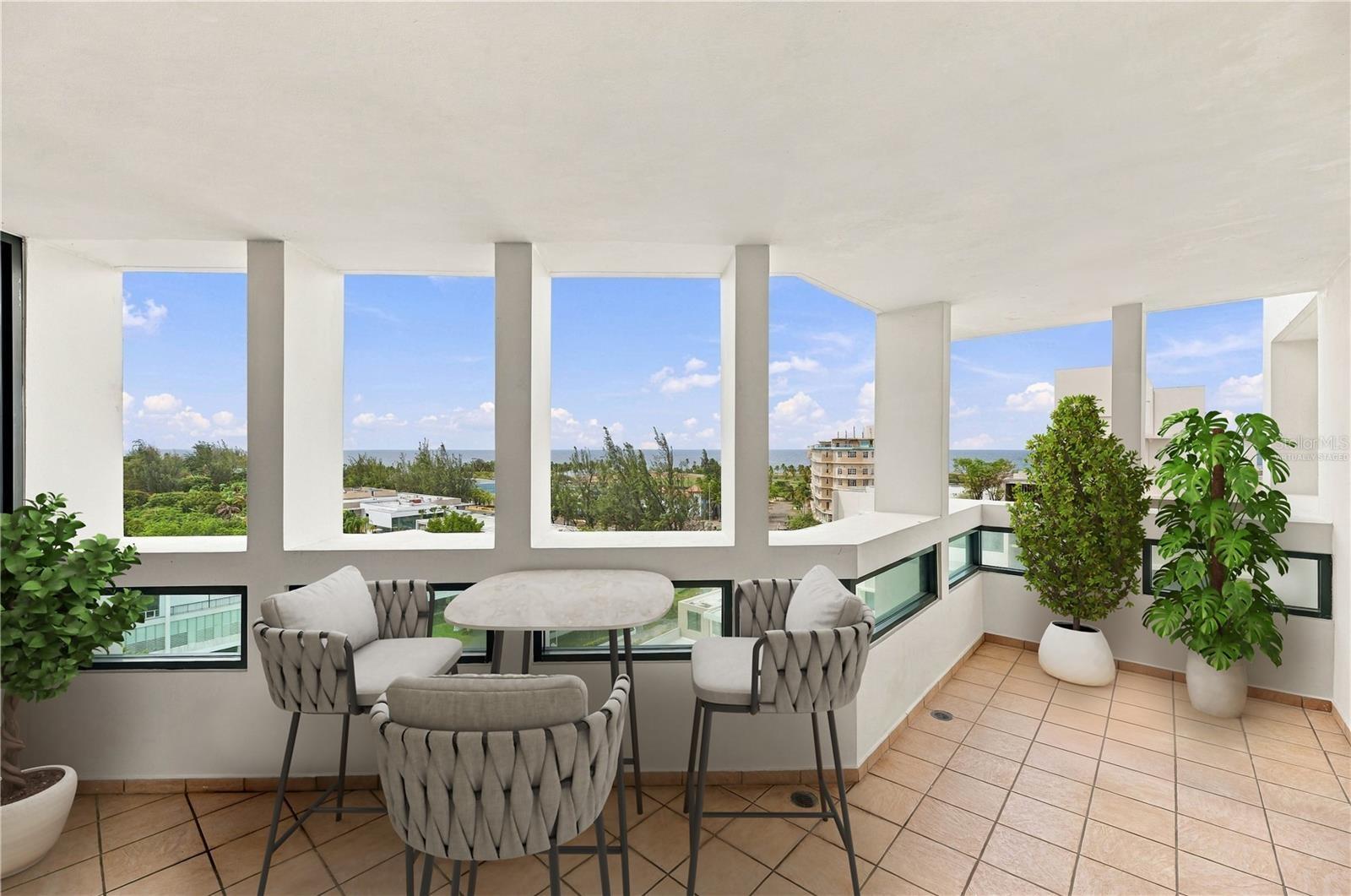 Balcony - This image has been virtually staged and does not reflect the current state of the property.