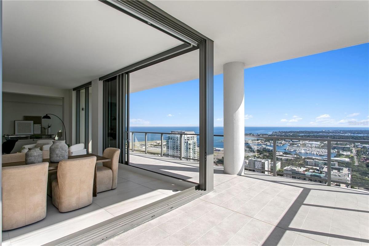 Wide Open Glass Walls to Terraces