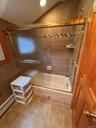 Full bath upstairs, with tub and shower, glass enclosure