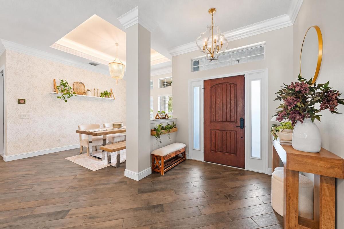 Wood look tile throughout!
