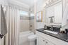 Shower + Tub Combo complete with knock out shelving in the shower!