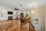 Hardwood floors, crown molding, custom built-ins