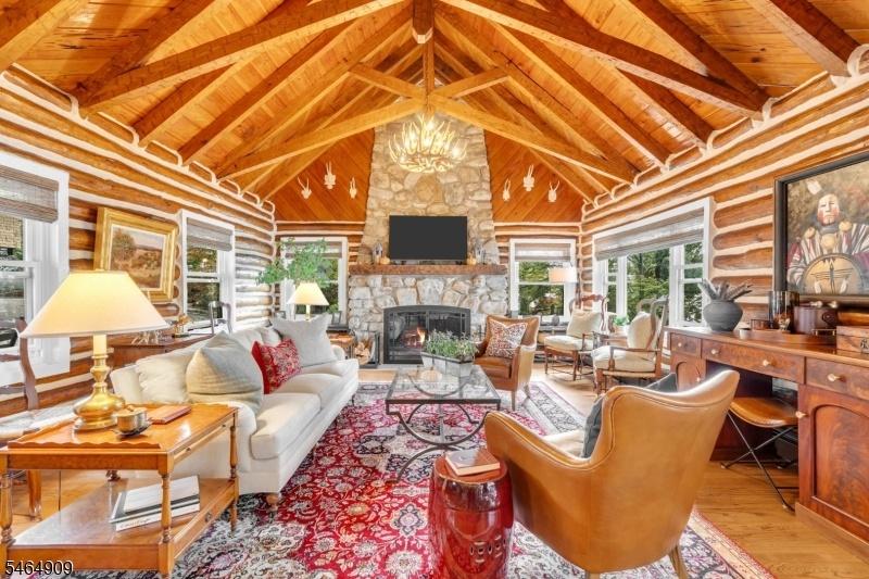 Great rm, stone fireplace