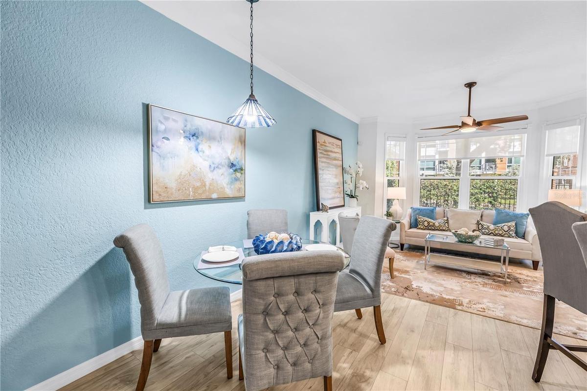 Open living and dining areas flow together comfortably, creating an inviting setting for everyday living and entertaining.