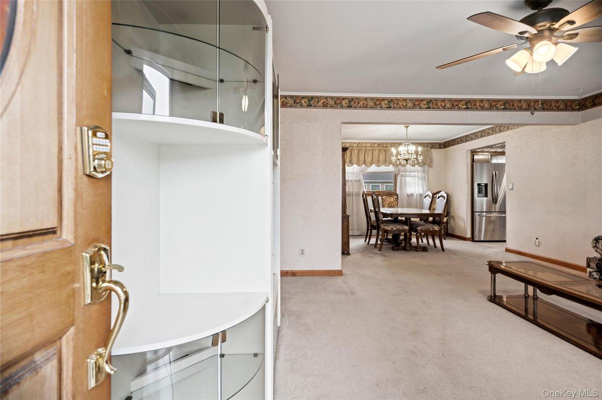 Walk in off the front porch and into the living room.