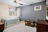 The 1st bedroom is just beyond the bathroom and located on the back left corner of the home.