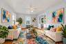 Living room, enhanced with virtual staging.