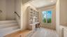 Built in workspace and storage create an ideal setting for a home office, study or additional media area.