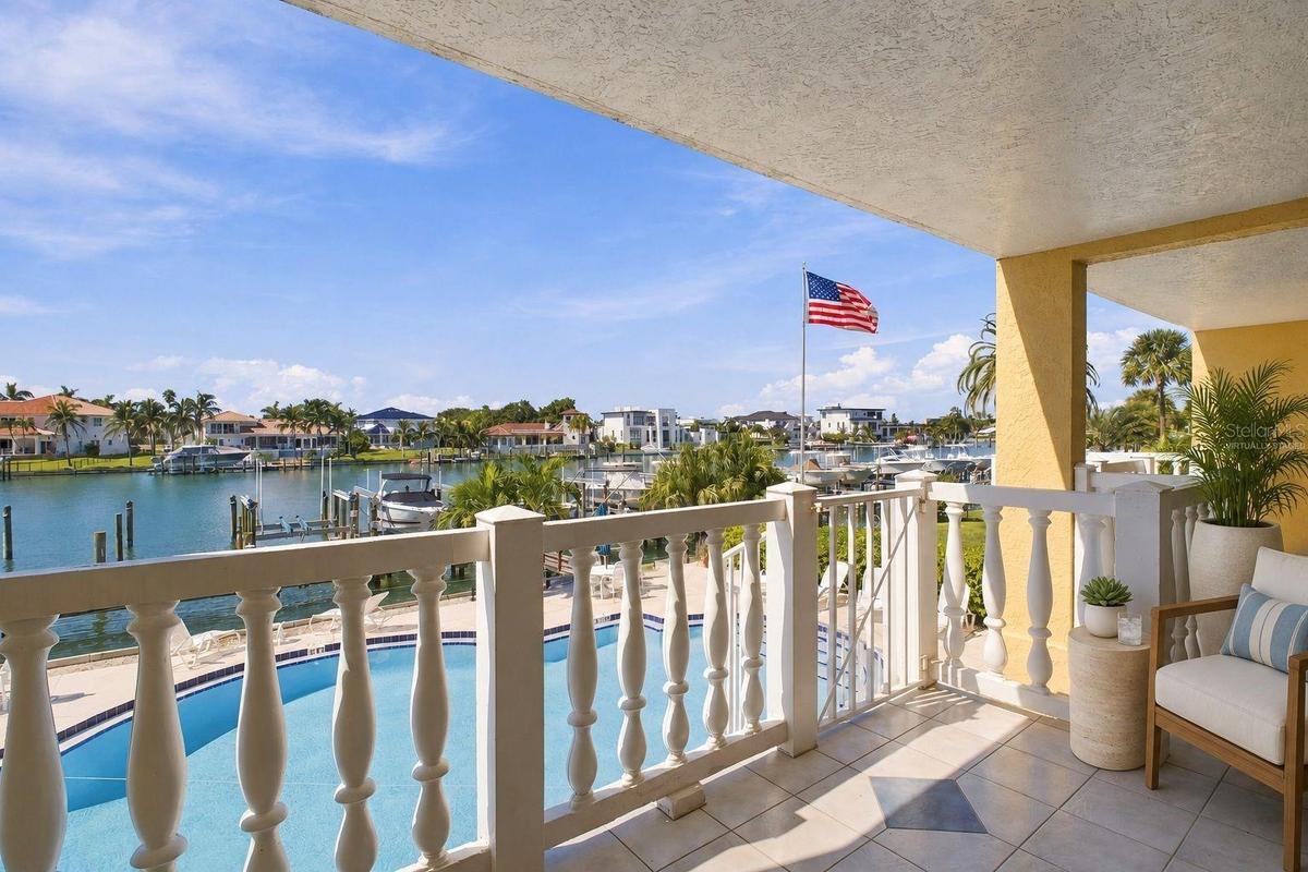 Virtually staged Balcony view from living room