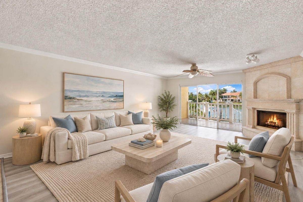 virtually staged living room